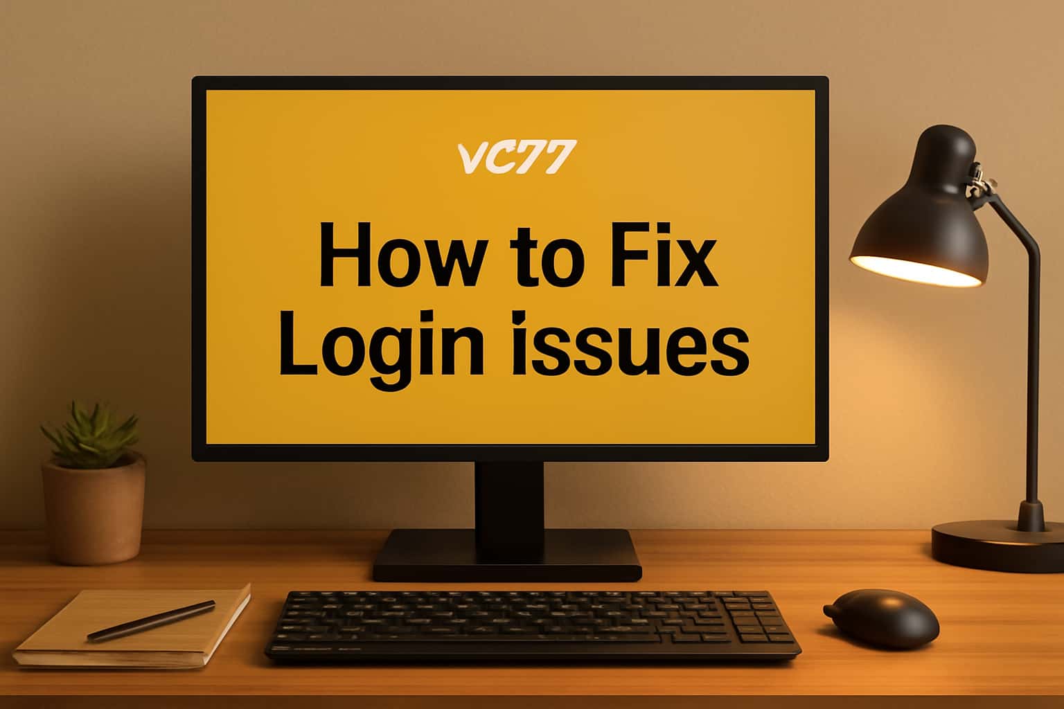 An informative visual representation of troubleshooting login issues with vc77.