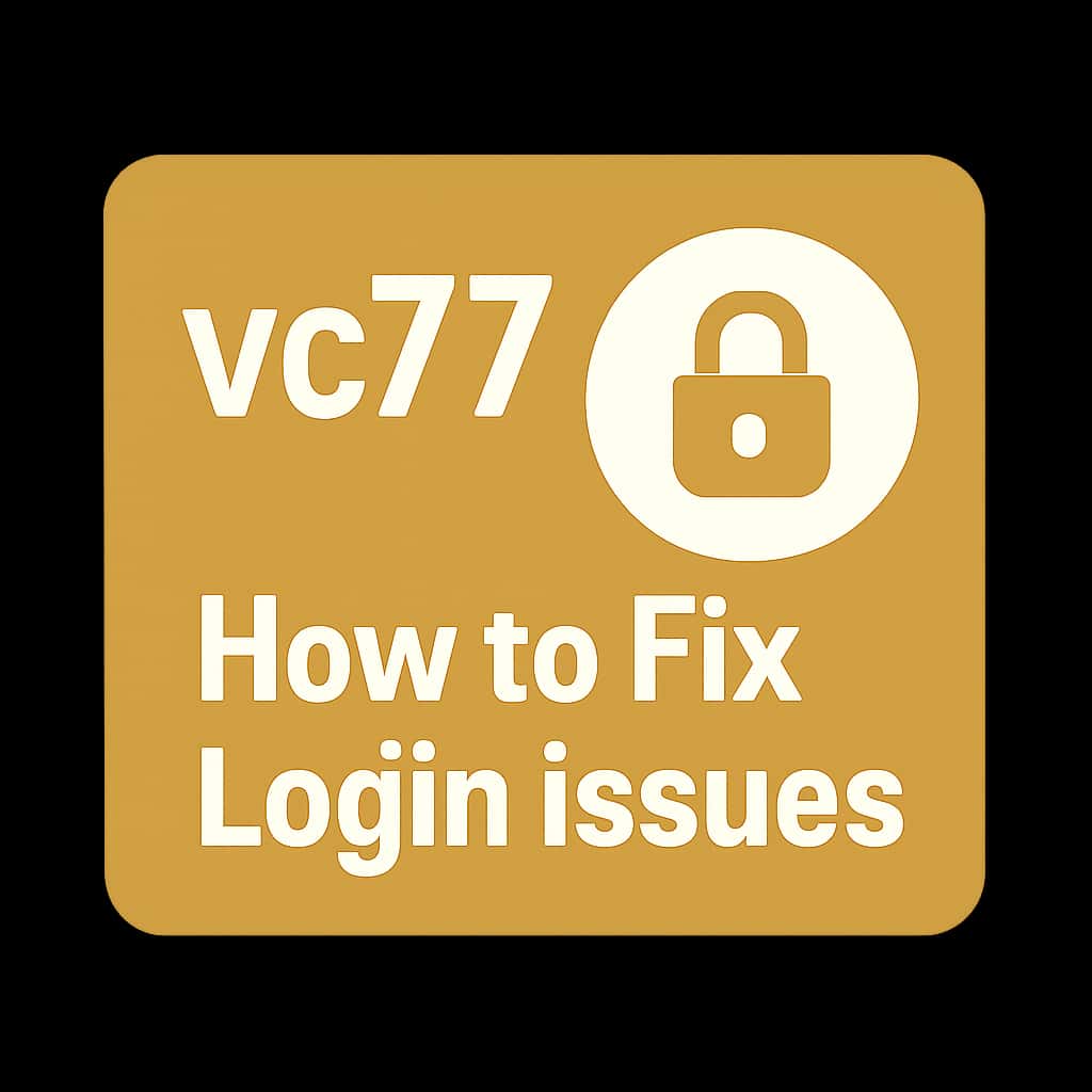 A simple badge representing guidance on fixing vc77 login issues.
