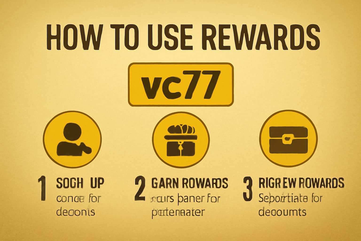 A modern representation of vc77 Rewards with emphasized text.