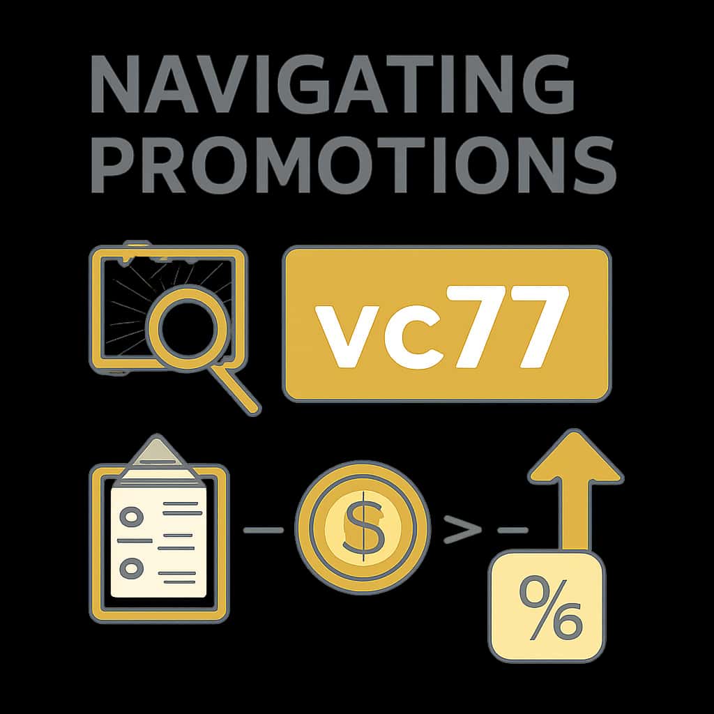 An educational diagram illustrating how to navigate vc77 Promotions.