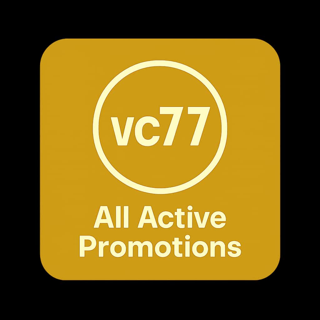 A minimalist badge design illustrating the concept of vc77 promotions.