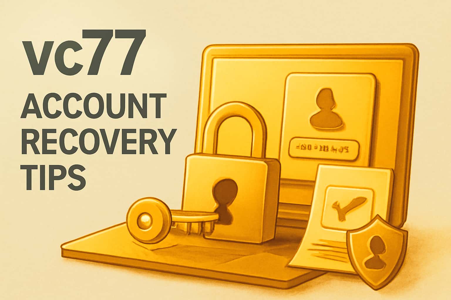 An informational graphic depicting vc77 account recovery strategies.