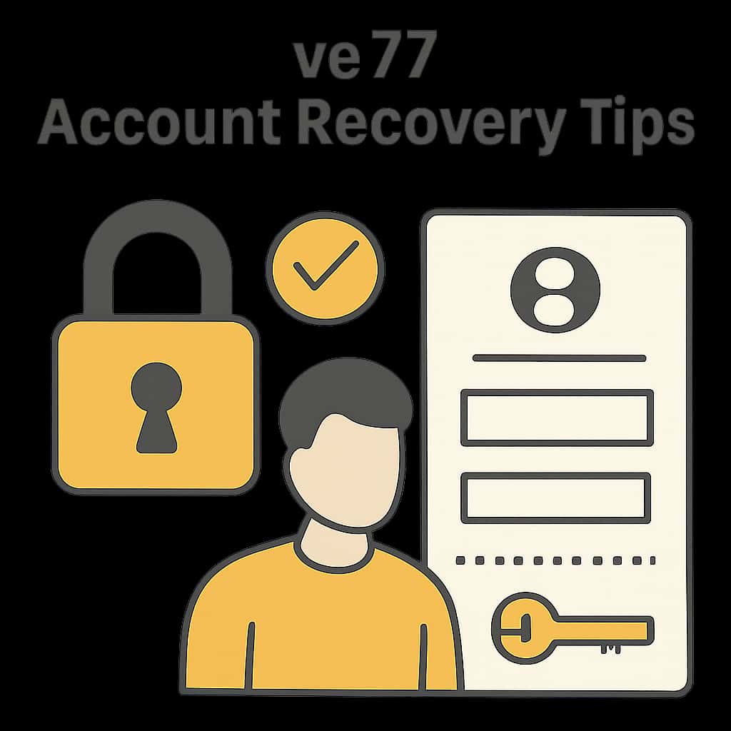 An educational diagram illustrating steps for vc77 account recovery.